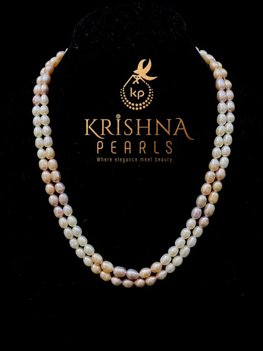Simple Pearl Necklace White & Pink