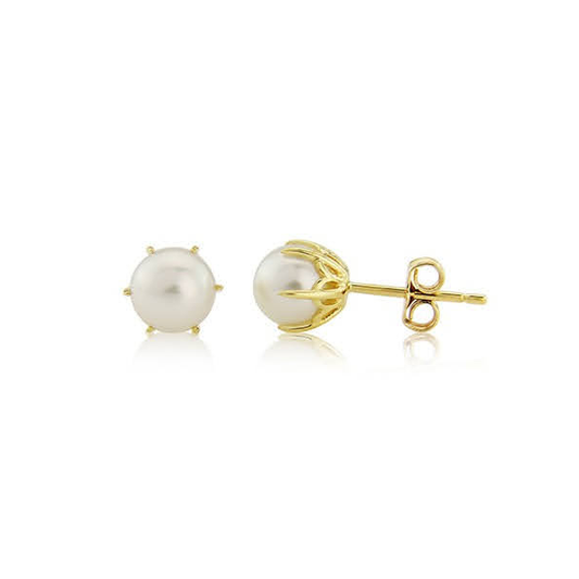 Plain Hook Pearl Studs Gray