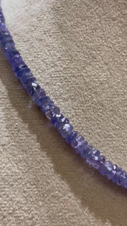 Natural Tanzanite Faceted Bead 1-Line Layered Necklace