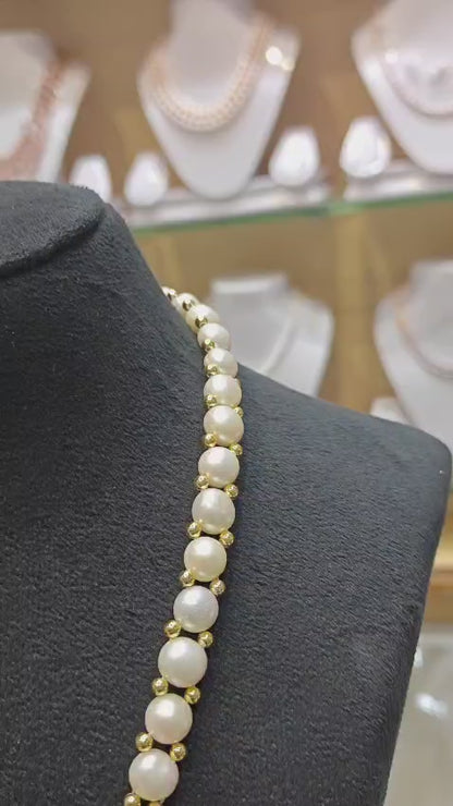 Button Pearls Necklace Set