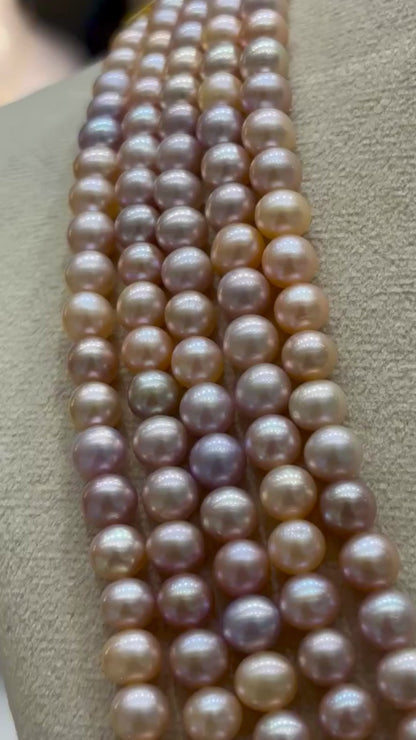 Exclusive 5 Layers Multicolour Round Pearls Necklace AAA+ Grade