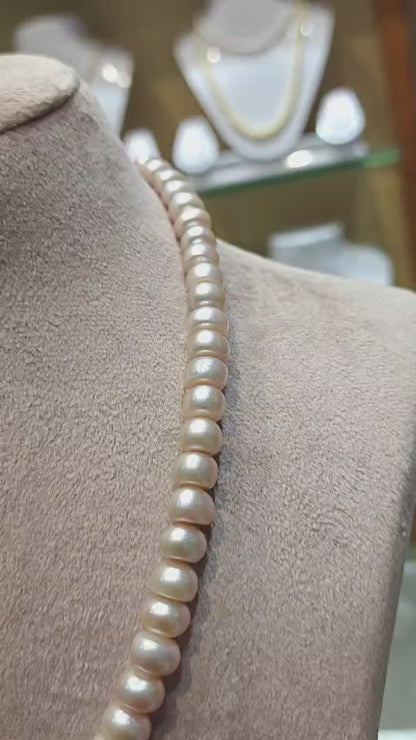 Beautiful Pink Pearls 10mm Necklace with Matching Studds