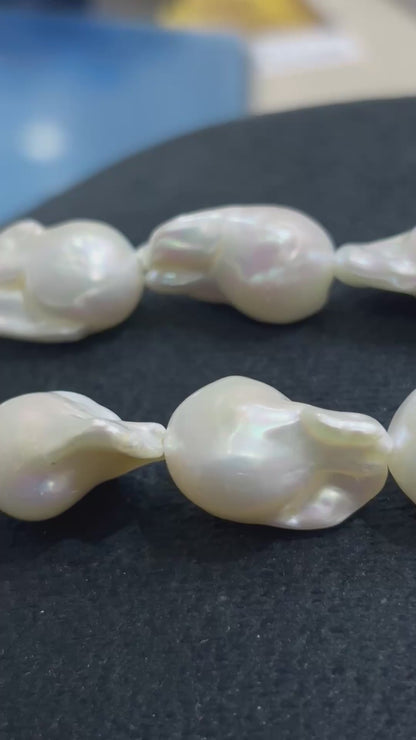 Luxurious Baroque Pearls Necklace Matching Bracelet - Premium AAA Quality