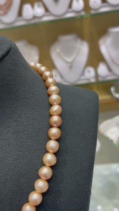 Royal Luxurious Round Pearls Pink Hues Necklace