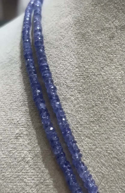 Two-Layer Natural Tanzanite Bead Necklace | Sri Krishna Pearls