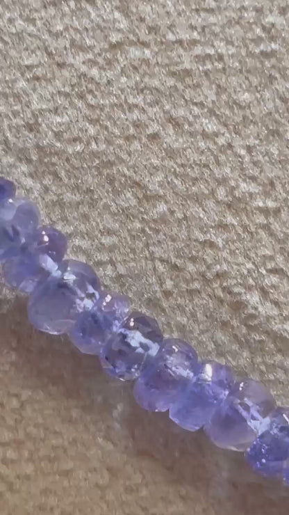 7-Strand Royal Violet-Blue Natural Tanzanite Faceted Bead Mala