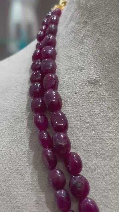 Two Layered Uncut Rubies