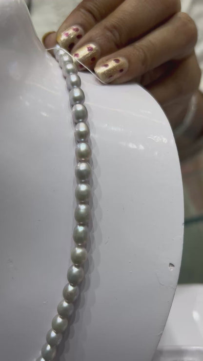 Simple & Elegant Grey Pearls Combo Necklace ( Bracelet & Earrings)