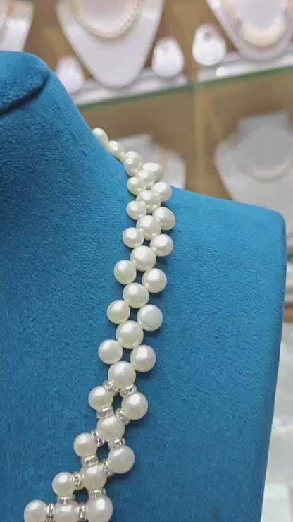 Exclusive Designer Necklace Made From Finger Ring Pearls