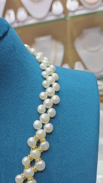 Exclusive Designer Necklace Made From Finger Ring Pearls