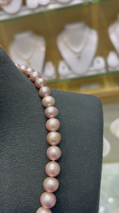 Royal Luxurious Round Pearls Pink Hues Necklace