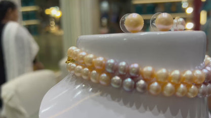 Two Layered Round Pearls Choker AAA Quality (2 Pair Matching Studds)