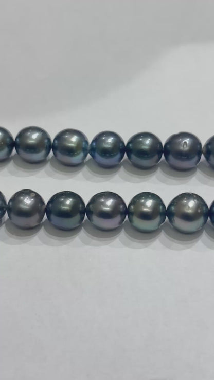 92.5 Silver Moissanite Studded With Tahitian South Sea Pearls Necklace Set