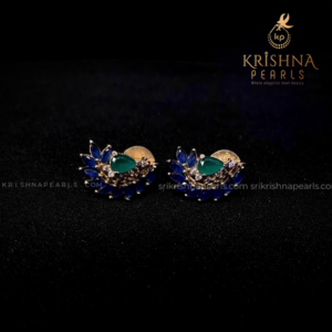 Blue Sapphire And Emerald Studs