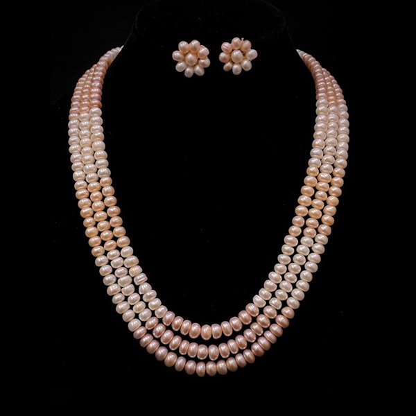 Designer White Pink Pearl Set